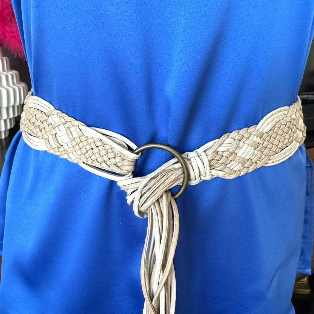 Vintage Braided Tan Belt